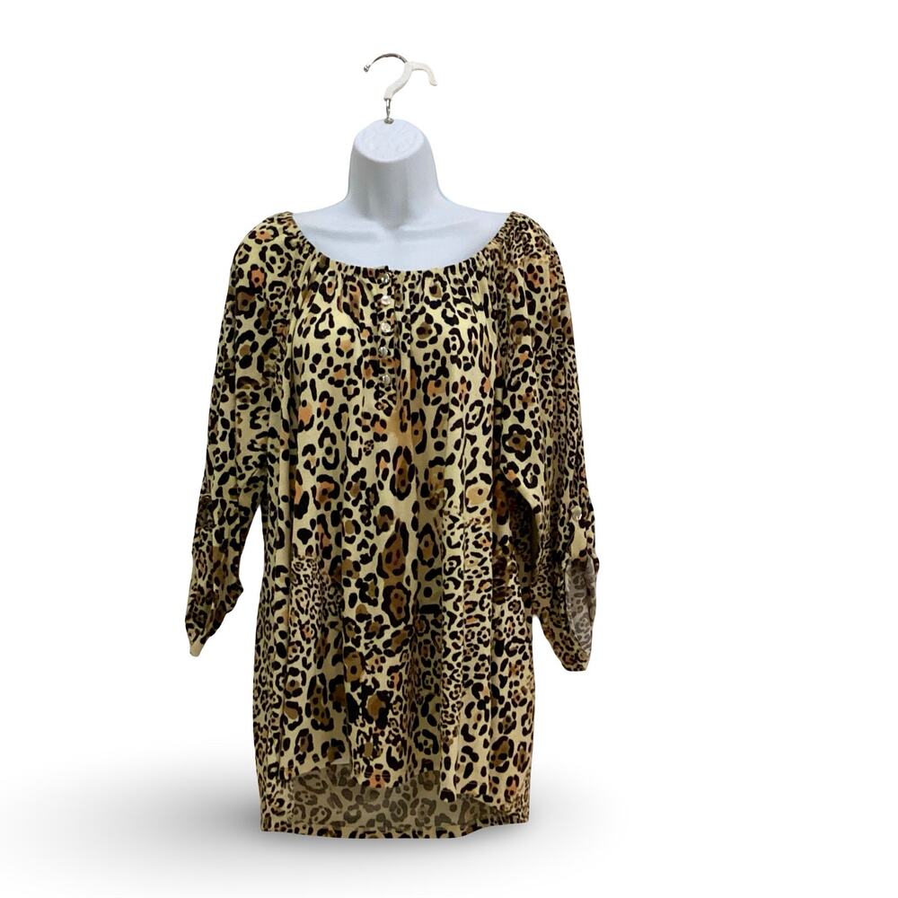 Rebecca Malone Leopard Tunic Top